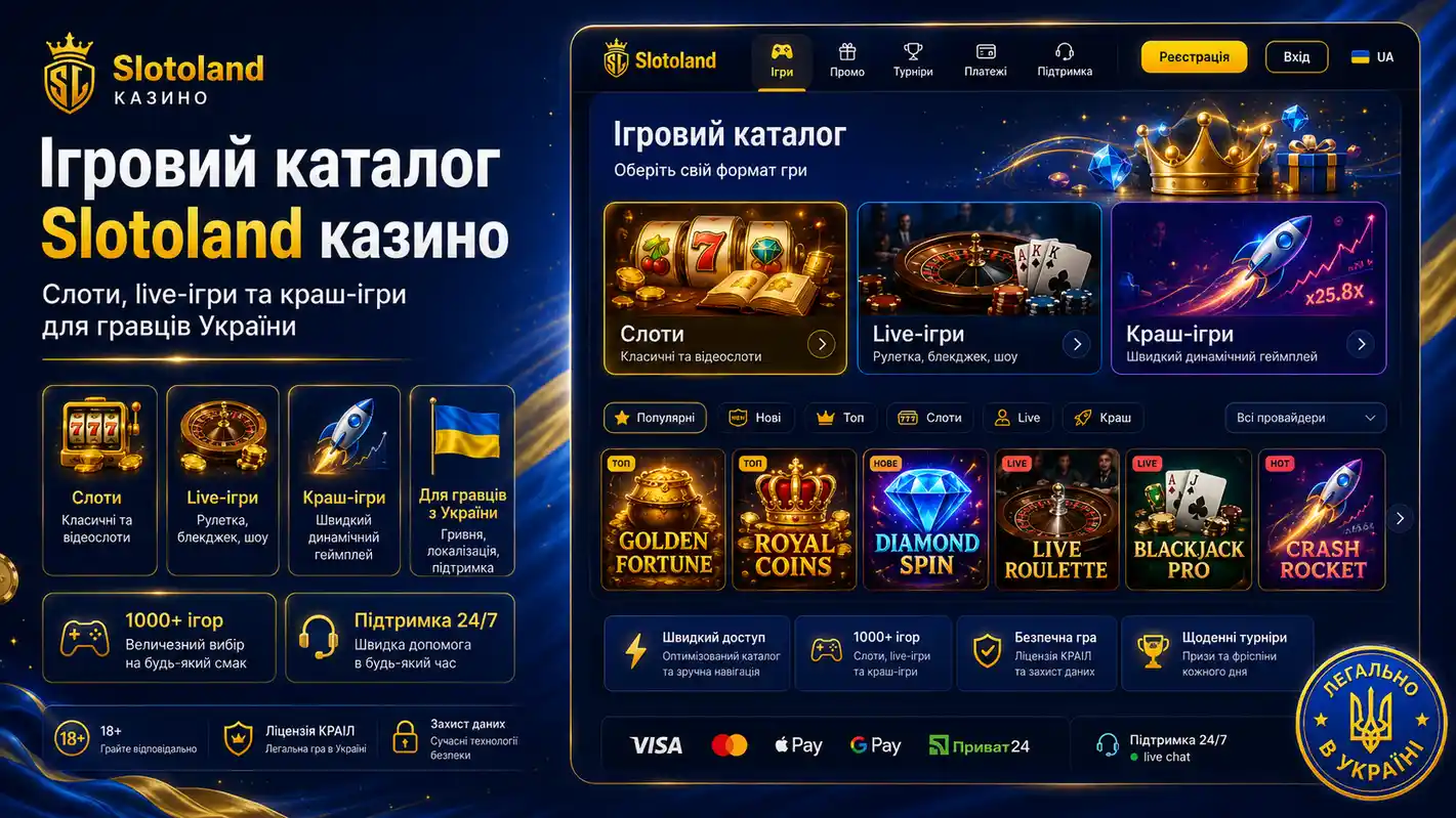 Slotoland казино &mdash; популярні ігрові автомати та слоти для українських гравців