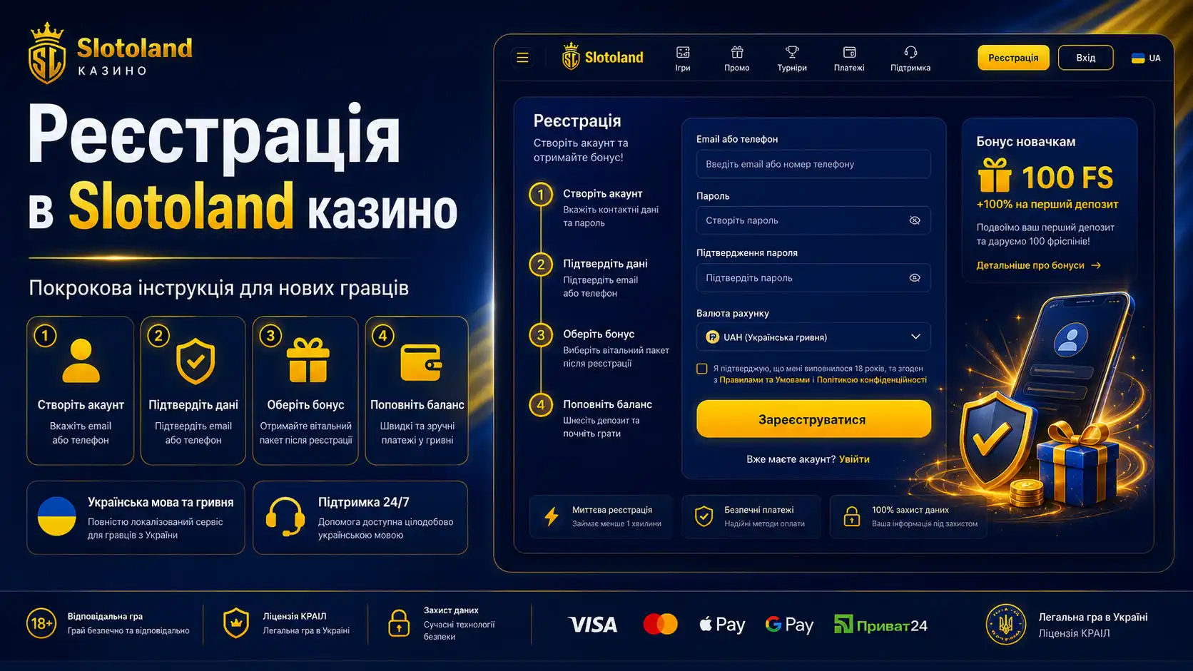 Реєстрація в Slotoland казино — покрокова інструкція для нових гравців